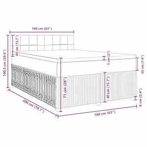 Box spring postel s matrací světle šedá 160x200 cm samet - obrázek 13
