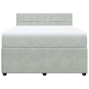 Box spring postel s matrací světle šedá 160x200 cm samet - obrázek 4
