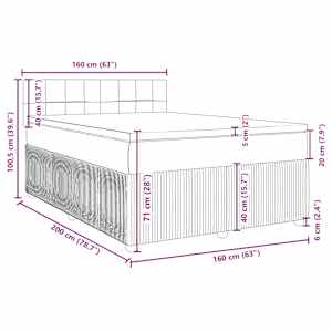 Box spring postel s matrací černá 160x200 cm samet - obrázek 13