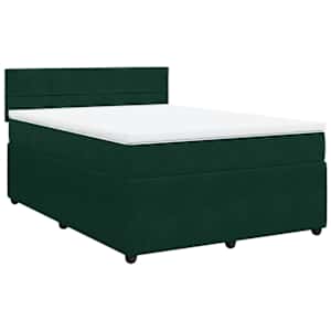 Box spring postel s matrací tmavě zelená 160x200 cm samet - obrázek 2