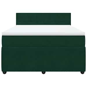 Box spring postel s matrací tmavě zelená 160x200 cm samet - obrázek 4