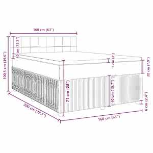 Box spring postel s matrací modrá 160 x 200 cm samet - obrázek 13