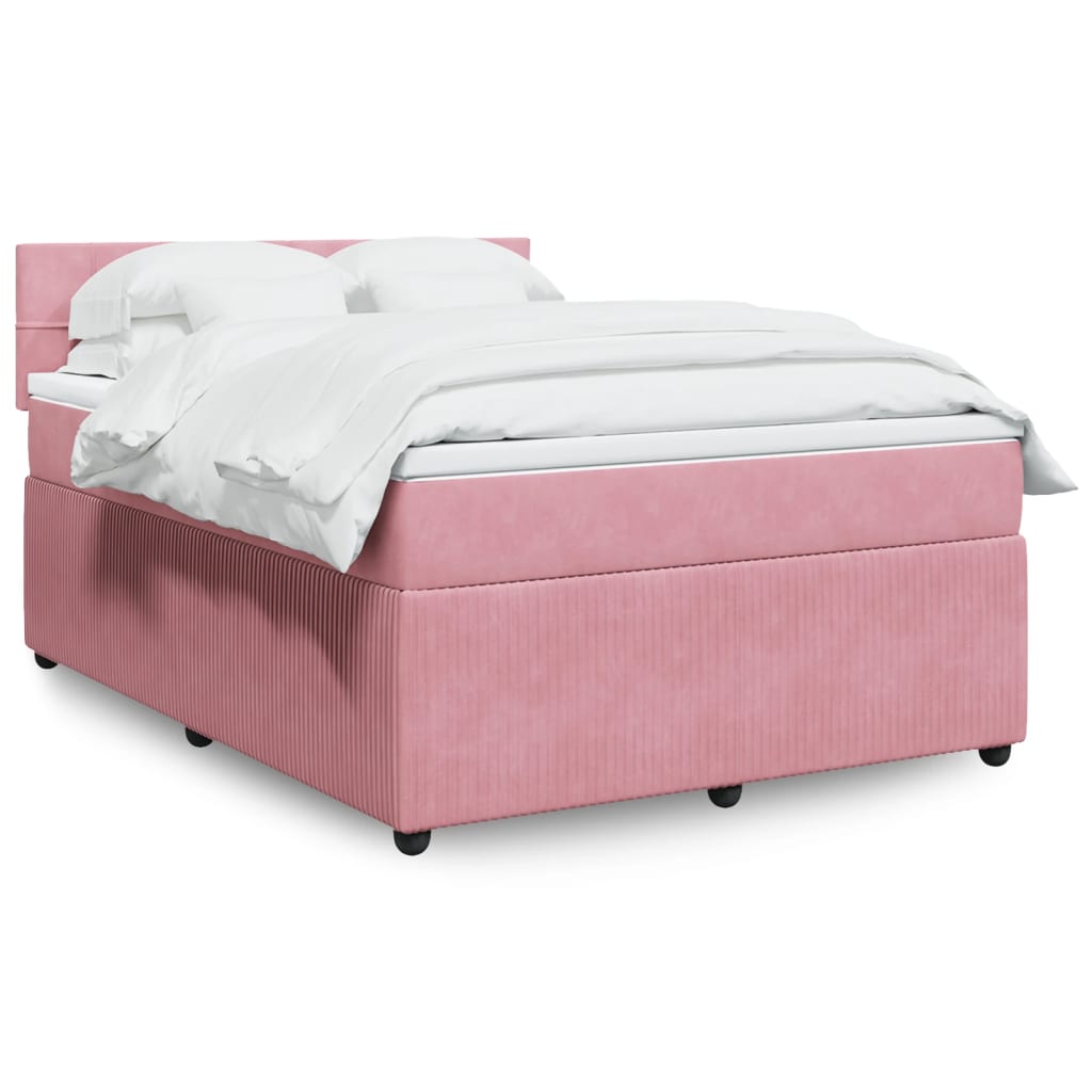 Boxspringbett mit Matratze Rosa 160×200 cm Samt