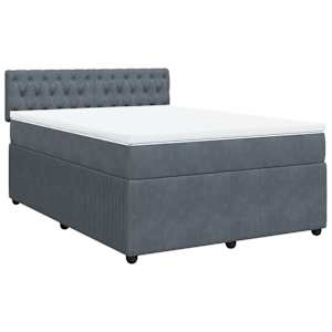 Box spring postel s matrací tmavě šedá 160x200 cm samet - obrázek 2