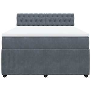 Box spring postel s matrací tmavě šedá 160x200 cm samet - obrázek 4
