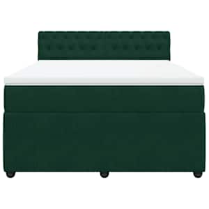 Box spring postel s matrací tmavě zelená 160x200 cm samet - obrázek 4