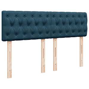 Box spring postel s matrací modrá 160 x 200 cm samet - obrázek 5