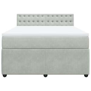 Box spring postel s matrací světle šedá 160x200 cm samet - obrázek 4