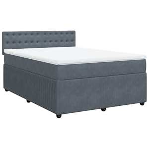 Box spring postel s matrací tmavě šedá 160x200 cm samet - obrázek 2