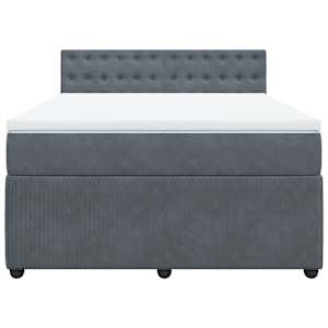 Box spring postel s matrací tmavě šedá 160x200 cm samet - obrázek 4
