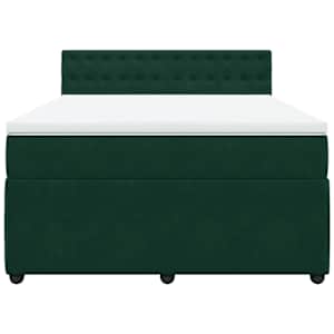 Box spring postel s matrací tmavě zelená 160x200 cm samet - obrázek 4
