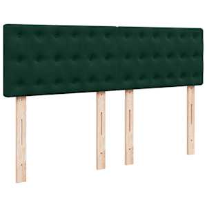 Box spring postel s matrací tmavě zelená 160x200 cm samet - obrázek 5
