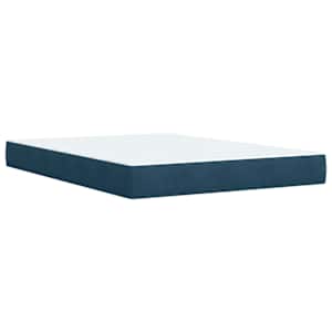 Box spring postel s matrací modrá 160 x 200 cm samet - obrázek 7