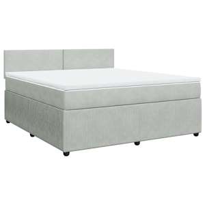 Box spring postel s matrací světle šedá 180x200 cm samet - obrázek 2