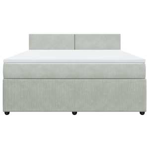 Box spring postel s matrací světle šedá 180x200 cm samet - obrázek 4