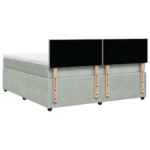 Box spring postel s matrací světle šedá 180x200 cm samet - obrázek 10