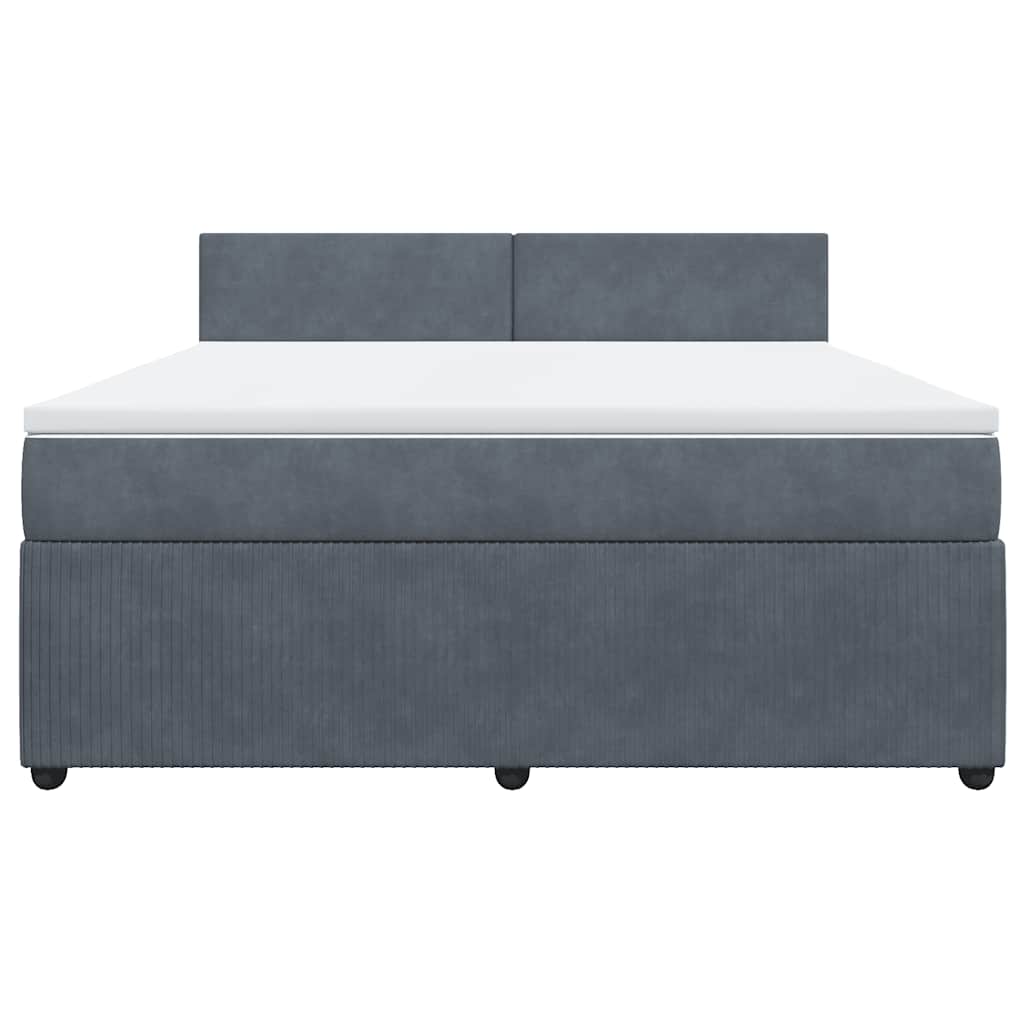vidaXL Boxspring met matras fluweel donkergrijs 180x200 cm grijs, foto 4