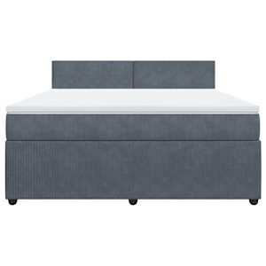 Box spring postel s matrací tmavě šedá 180x200 cm samet - obrázek 4