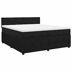 Box spring postel s matrací černá 180x200 cm samet - obrázek 2