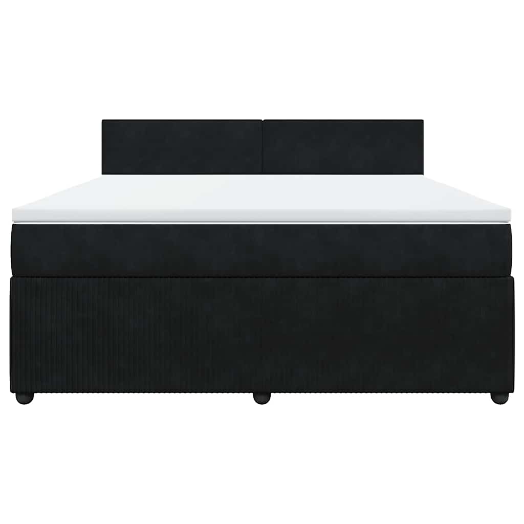 vidaXL Boxspring met matras fluweel zwart 180x200 cm, foto 4