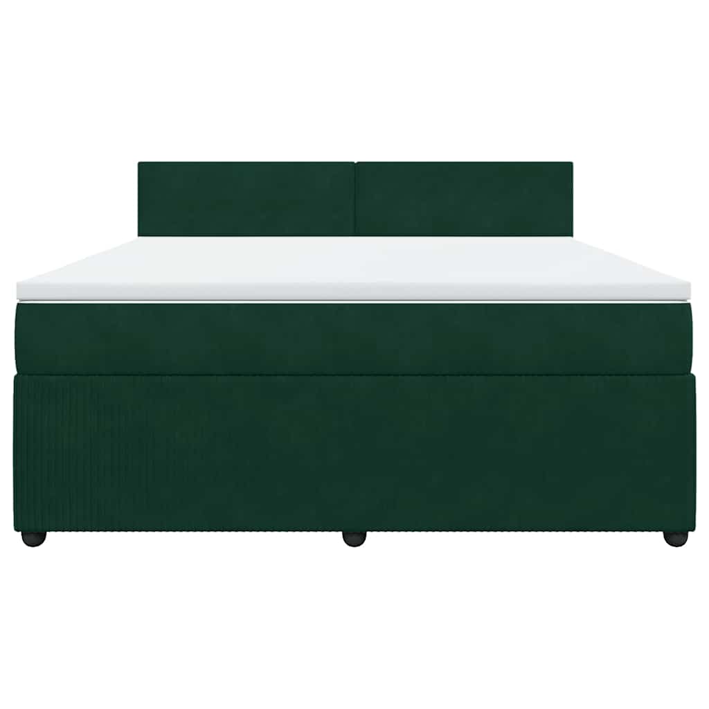 vidaXL Boxspring met matras fluweel donkergroen 180x200 cm groen, foto 4