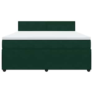 Box spring postel s matrací tmavě zelená 180x200 cm samet - obrázek 4