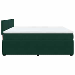 Box spring postel s matrací tmavě zelená 180x200 cm samet - obrázek 9