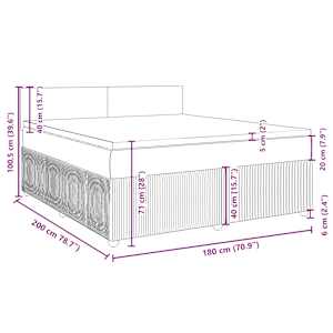 Box spring postel s matrací modrá 180 x 200 cm samet - obrázek 13