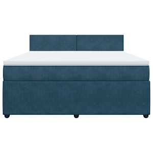 Box spring postel s matrací modrá 180 x 200 cm samet - obrázek 4