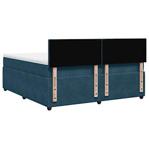 Box spring postel s matrací modrá 180 x 200 cm samet - obrázek 10