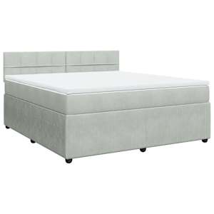 Box spring postel s matrací světle šedá 180x200 cm samet - obrázek 2