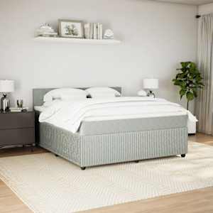 Box spring postel s matrací světle šedá 180x200 cm samet - obrázek 3