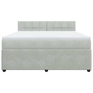 Box spring postel s matrací světle šedá 180x200 cm samet - obrázek 4