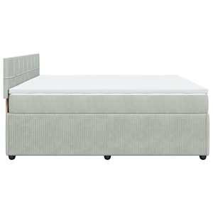 Box spring postel s matrací světle šedá 180x200 cm samet - obrázek 9