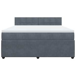 Box spring postel s matrací tmavě šedá 180x200 cm samet - obrázek 4