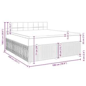 Box spring postel s matrací černá 180x200 cm samet - obrázek 13