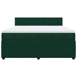 Box spring postel s matrací tmavě zelená 180x200 cm samet - obrázek 4