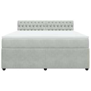 Box spring postel s matrací světle šedá 180x200 cm samet - obrázek 4