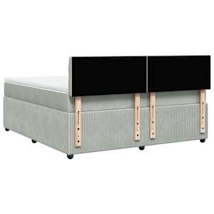 Box spring postel s matrací světle šedá 180x200 cm samet - obrázek 10