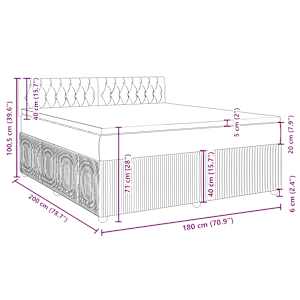 Box spring postel s matrací tmavě šedá 180x200 cm samet - obrázek 13