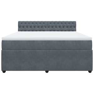 Box spring postel s matrací tmavě šedá 180x200 cm samet - obrázek 4