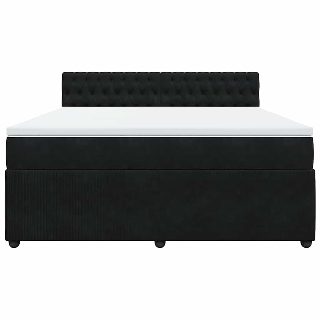 vidaXL Boxspring met matras fluweel zwart 180x200 cm, foto 4