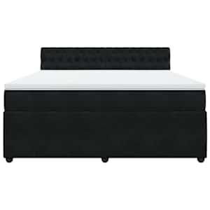 Box spring postel s matrací černá 180x200 cm samet - obrázek 4