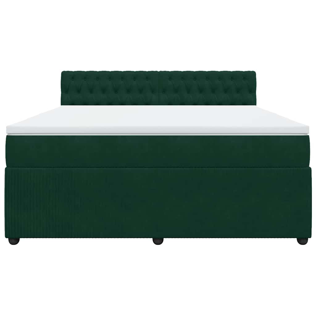 vidaXL Boxspring met matras fluweel donkergroen 180x200 cm groen, foto 4