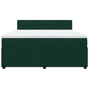 Box spring postel s matrací tmavě zelená 180x200 cm samet - obrázek 4
