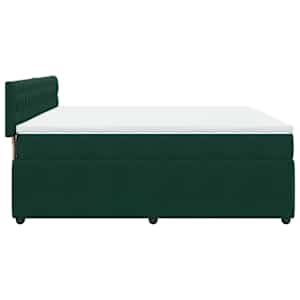 Box spring postel s matrací tmavě zelená 180x200 cm samet - obrázek 9