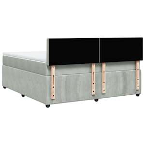 Box spring postel s matrací světle šedá 180x200 cm samet - obrázek 10