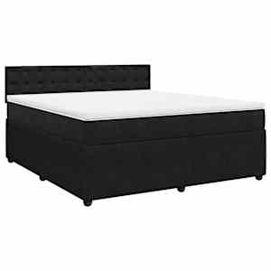 Box spring postel s matrací černá 180x200 cm samet - obrázek 2