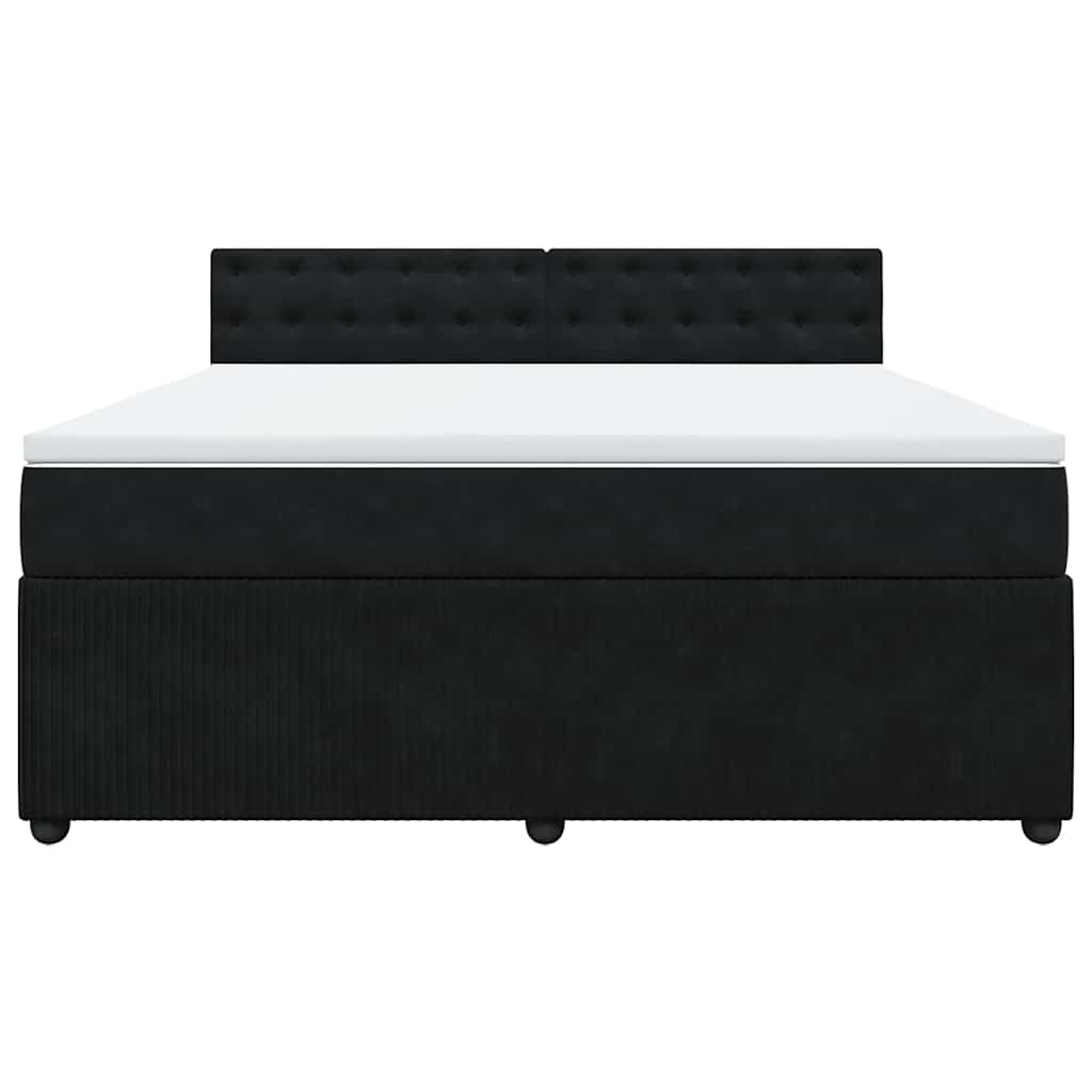 vidaXL Boxspring met matras fluweel zwart 180x200 cm, foto 4
