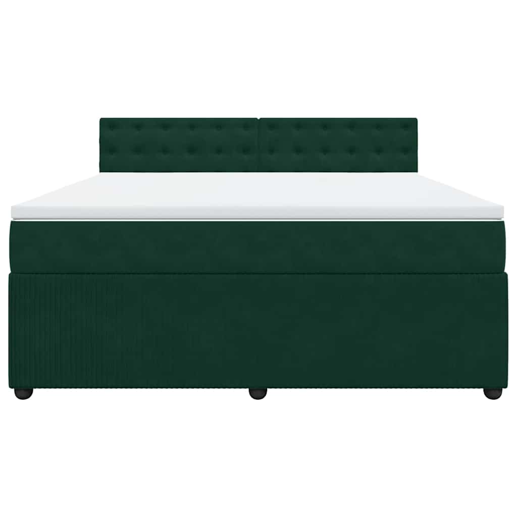vidaXL Boxspring met matras fluweel donkergroen 180x200 cm groen, foto 4